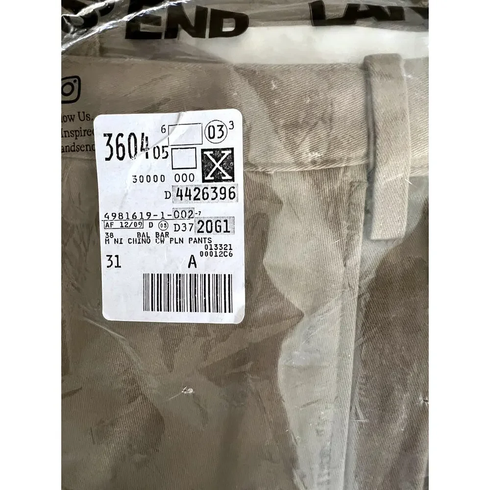 36 Lands End NWT plain chino pants 36